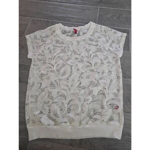 Women's 5/48 Lace Blouse Cream‎ Ivory Off White Size Small